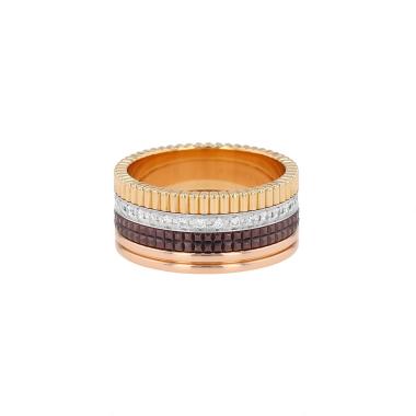 Bague Boucheron Quatre Classique grand modèle en 3 ors, diamants et PVD