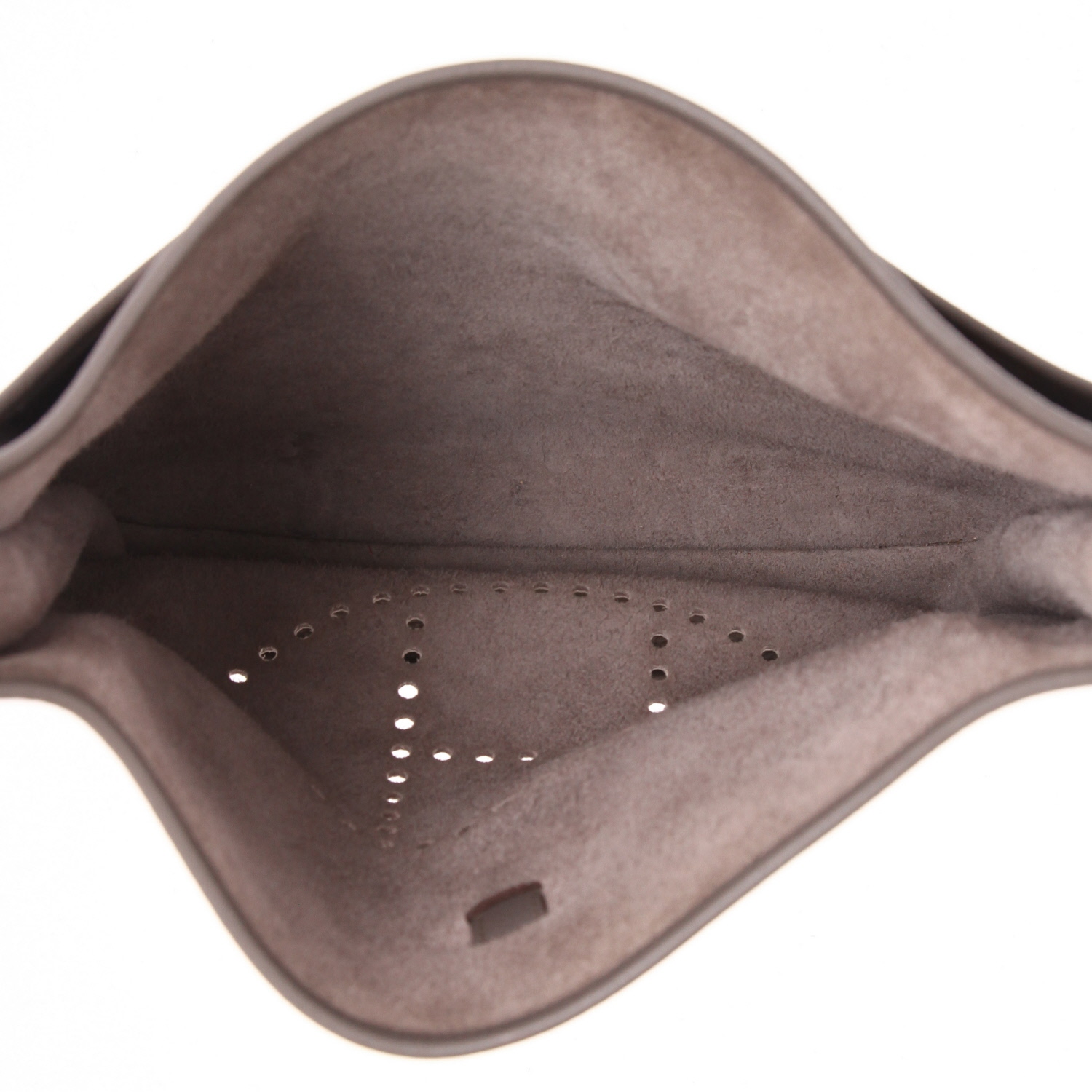 Bolso bandolera Hermès  Evelyne modelo grande  en cuero togo gris - Detail D3