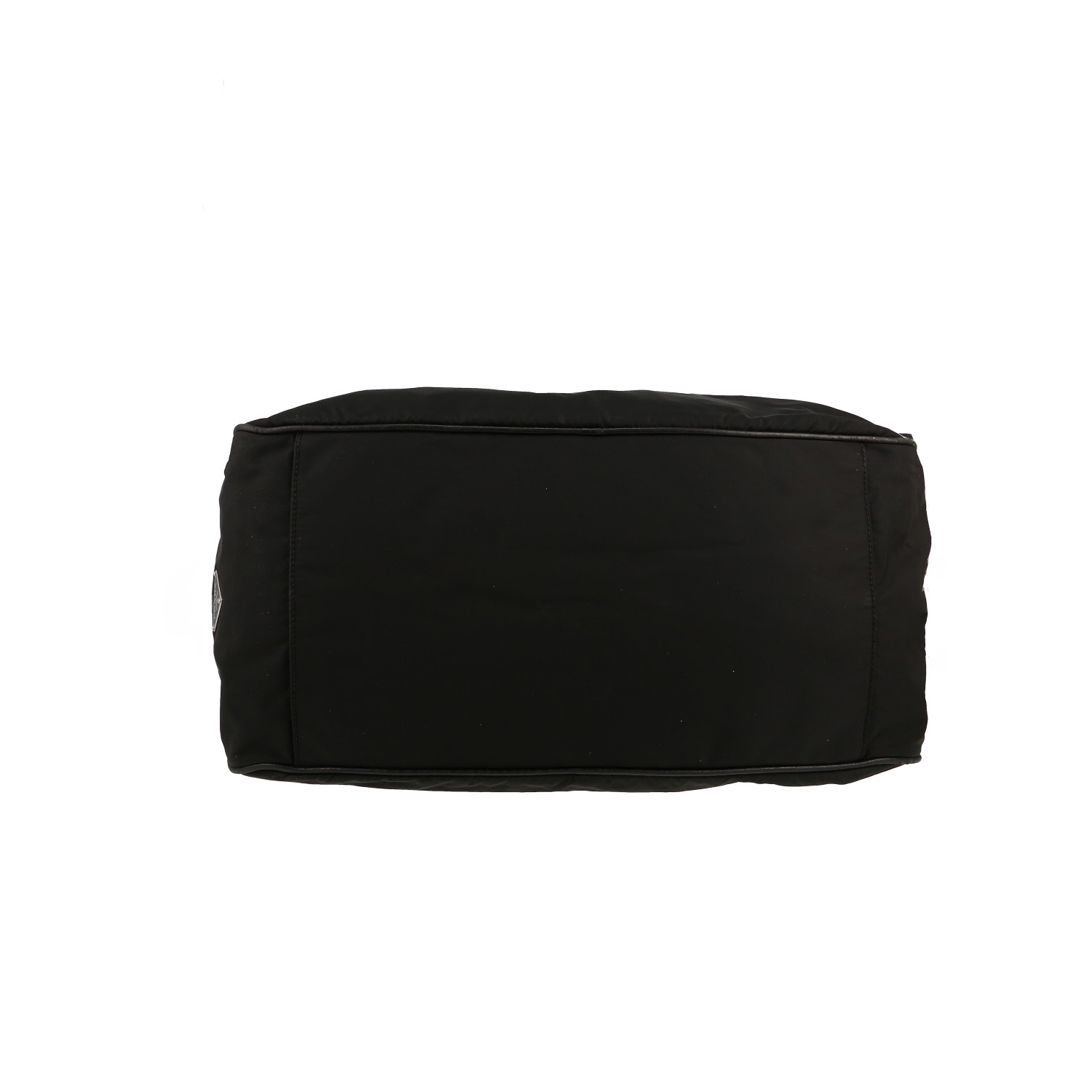 Sac de week end Prada   en toile et cuir noir - Detail D4