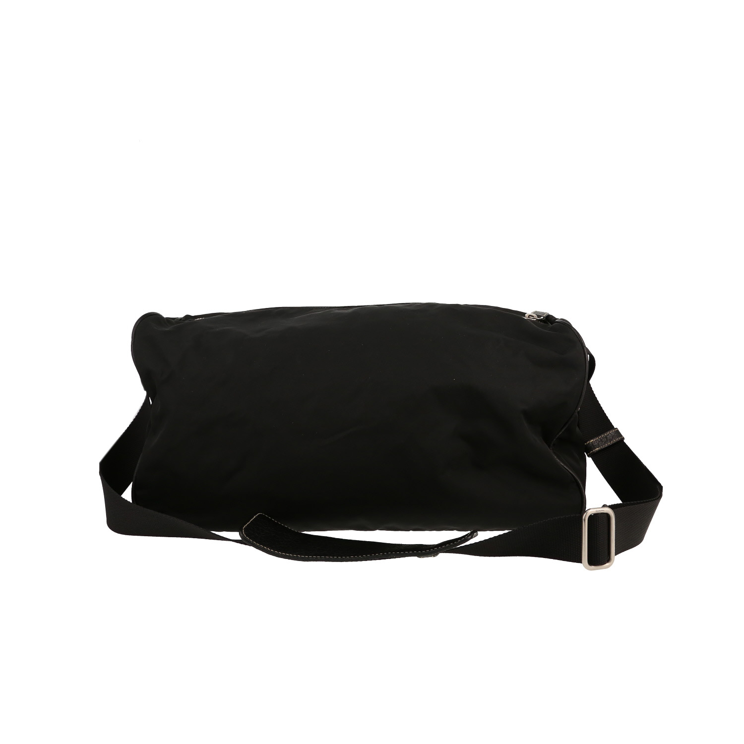 Sac de week end Prada   en toile et cuir noir - Detail D5