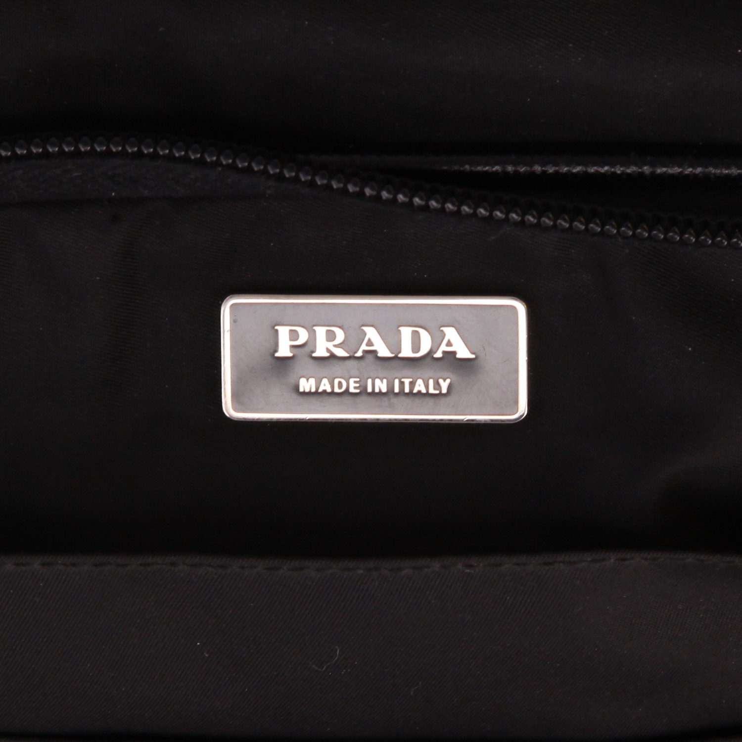 Porte-documents Prada   en toile et cuir noir - Detail D2