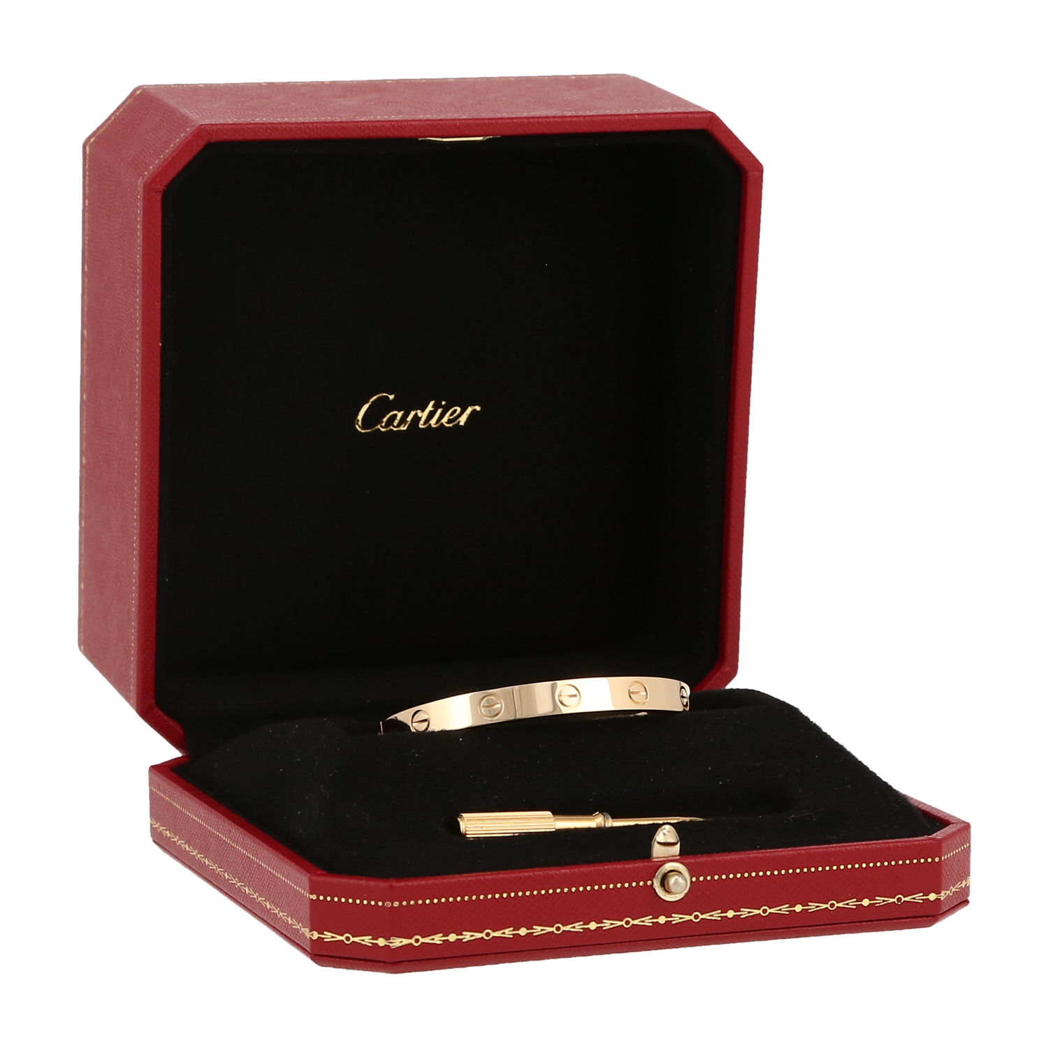 Bracelet Cartier Love en or jaune, taille 16 - Detail D2