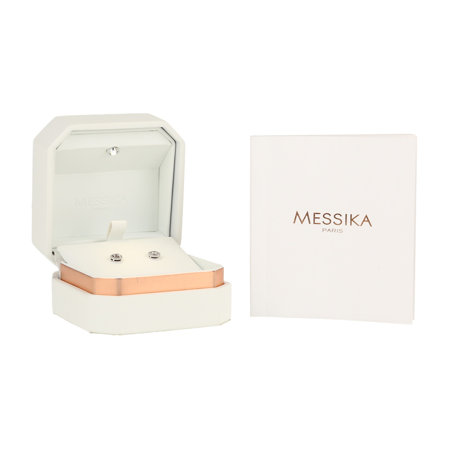 Orecchini Messika Joy modello piccolo in oro bianco e diamanti - Detail D2