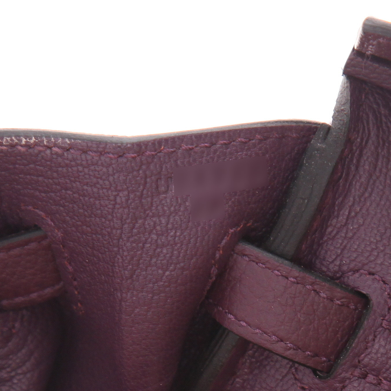 Bolso de mano Hermès  Birkin 25 cm en cuero togo violeta Cassis - Detail D4