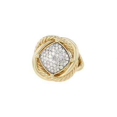 Anello David Yurman  in oro giallo e diamanti