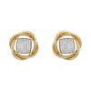 David Yurman Infinity earrings in yellow gold and diamonds - 00pp thumbnail