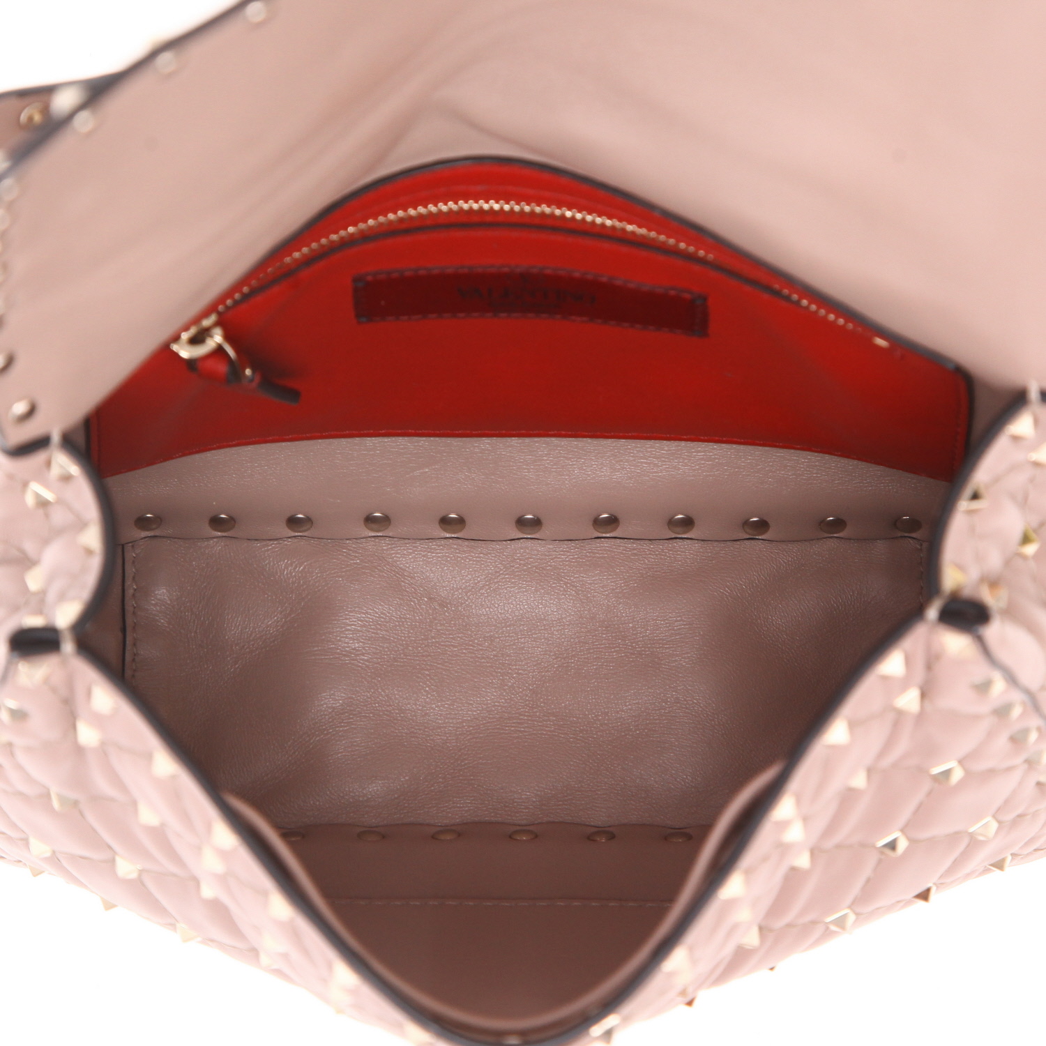 Bolso bandolera Valentino Garavani  Rockstud Spike en cuero rosa - Detail D3