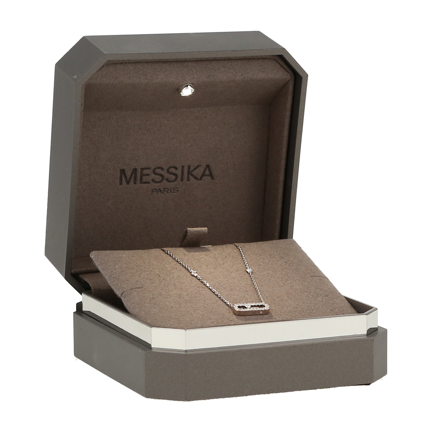 Collar Messika Move Uno de oro blanco y diamantes - Detail D2