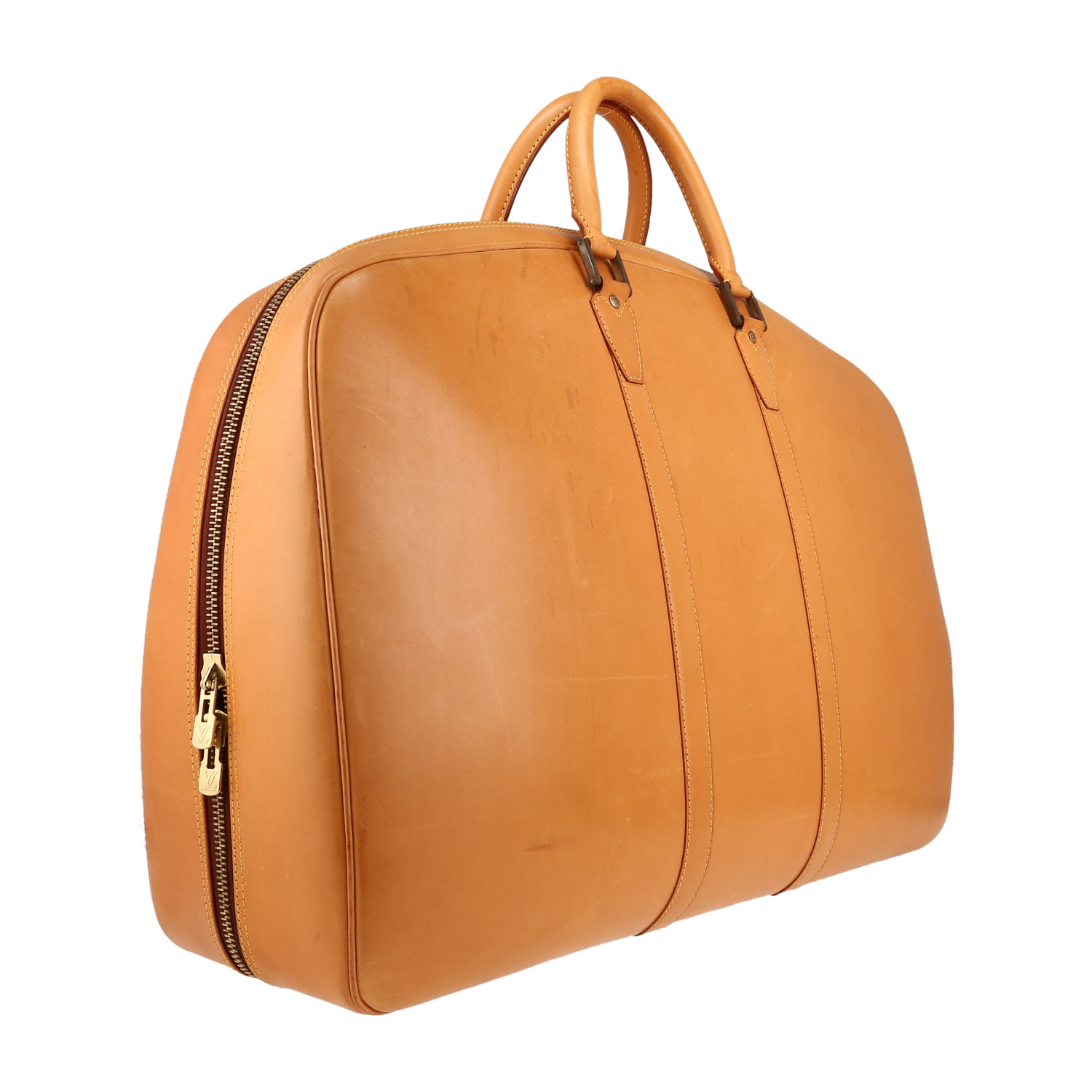 Bolsa de viaje Louis Vuitton Kendall en cuero natural - Detail D3
