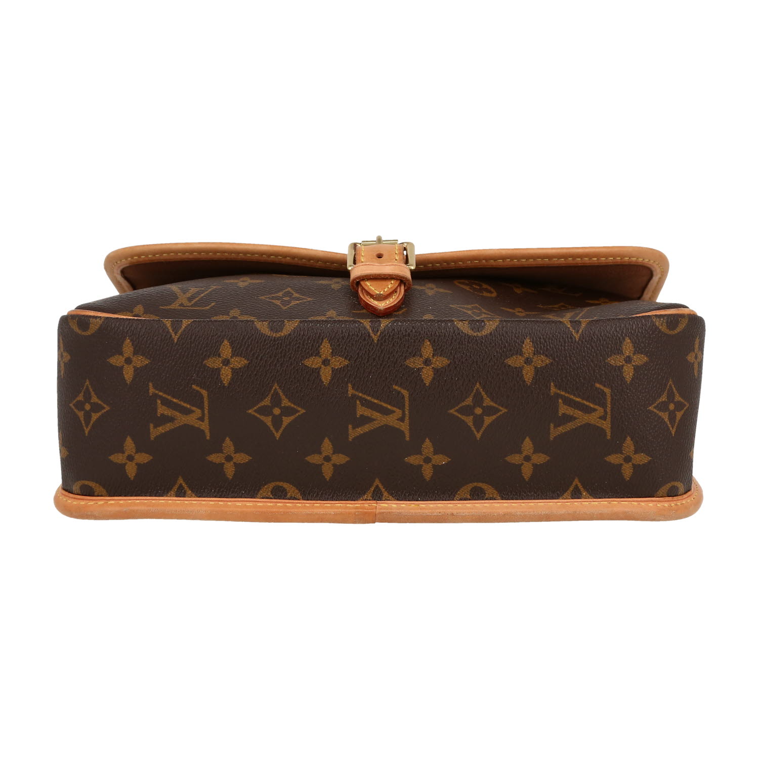 Louis Vuitton  Sologne shoulder bag  in brown monogram canvas  and natural leather - Detail D1