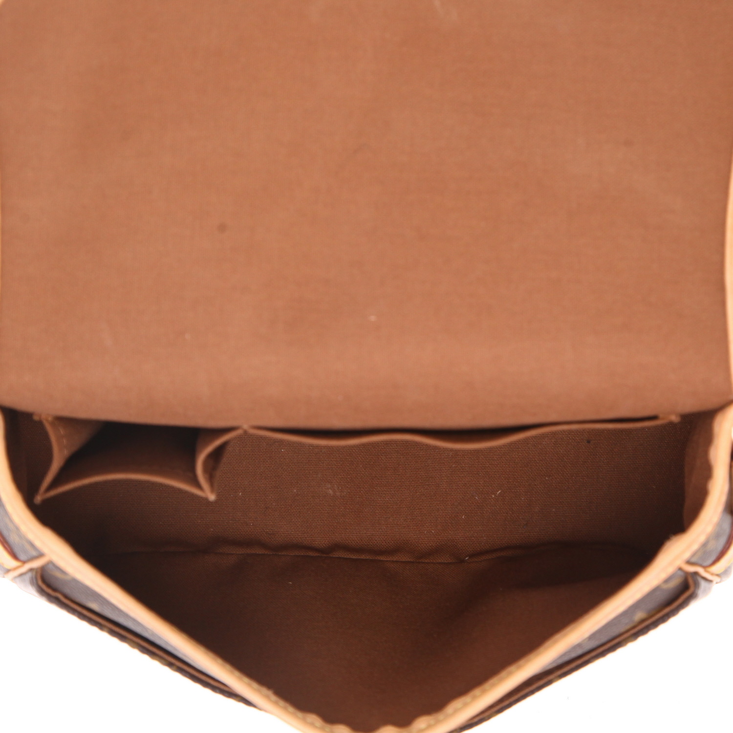 Louis Vuitton  Sologne shoulder bag  in brown monogram canvas  and natural leather - Detail D3