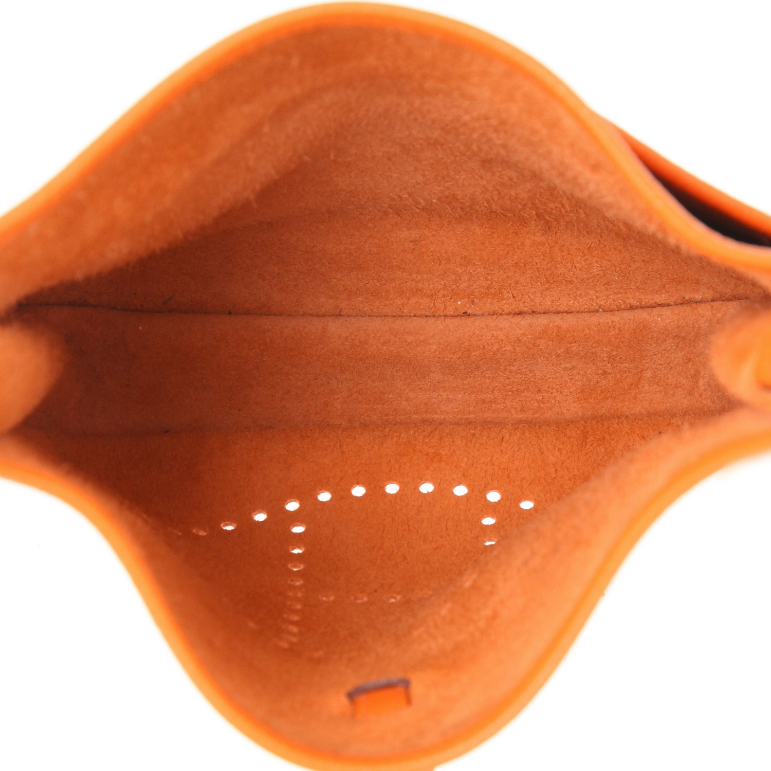 Bolso bandolera Hermès  Evelyne en cuero togo naranja - Detail D3