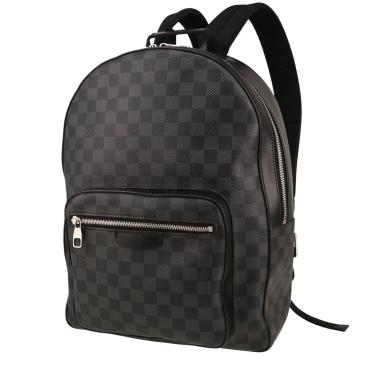 Mochila Louis Vuitton  Josh en lona a cuadros gris Graphite y cuero negro