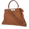 Sac bandoulière Fendi  Peekaboo Selleria moyen modèle  en cuir grainé marron - 00pp thumbnail