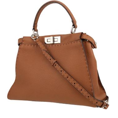 Fendi  Peekaboo Selleria medium model  shoulder bag  in brown grained leather