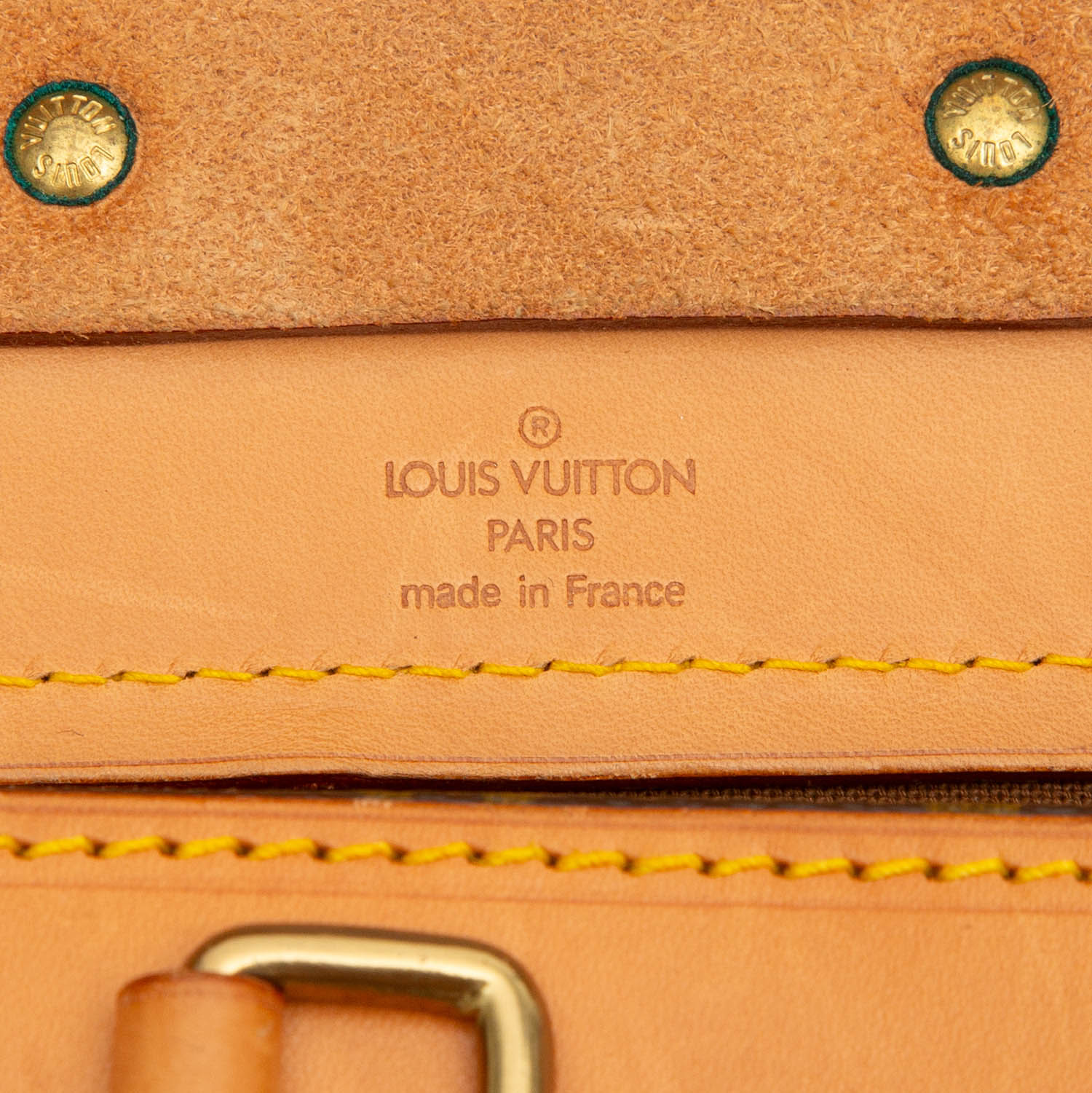 Bolso Louis Vuitton  Steamer Bag en lona Monogram marrón y cuero natural - Detail D6