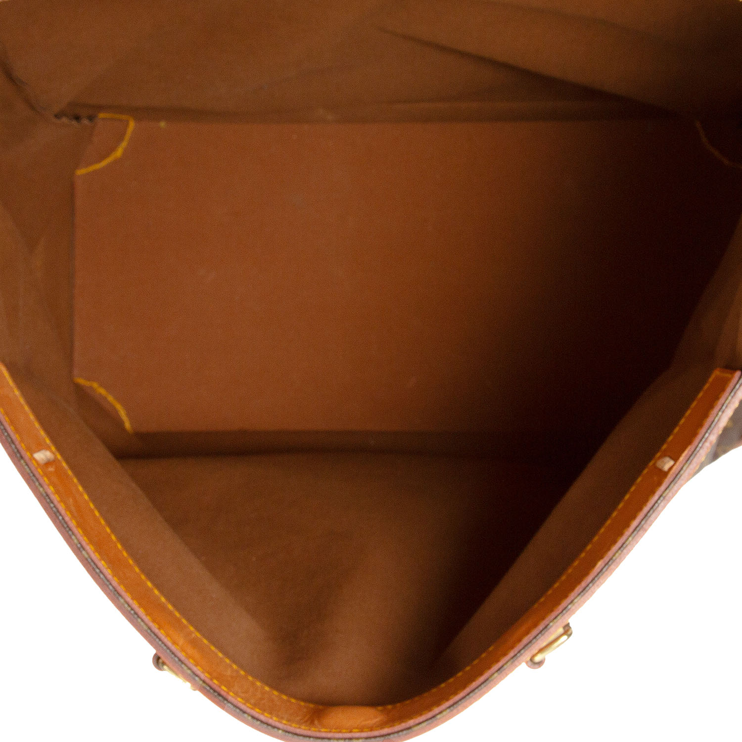 Sac Louis Vuitton  Steamer Bag en toile monogram marron et cuir naturel - Detail D7