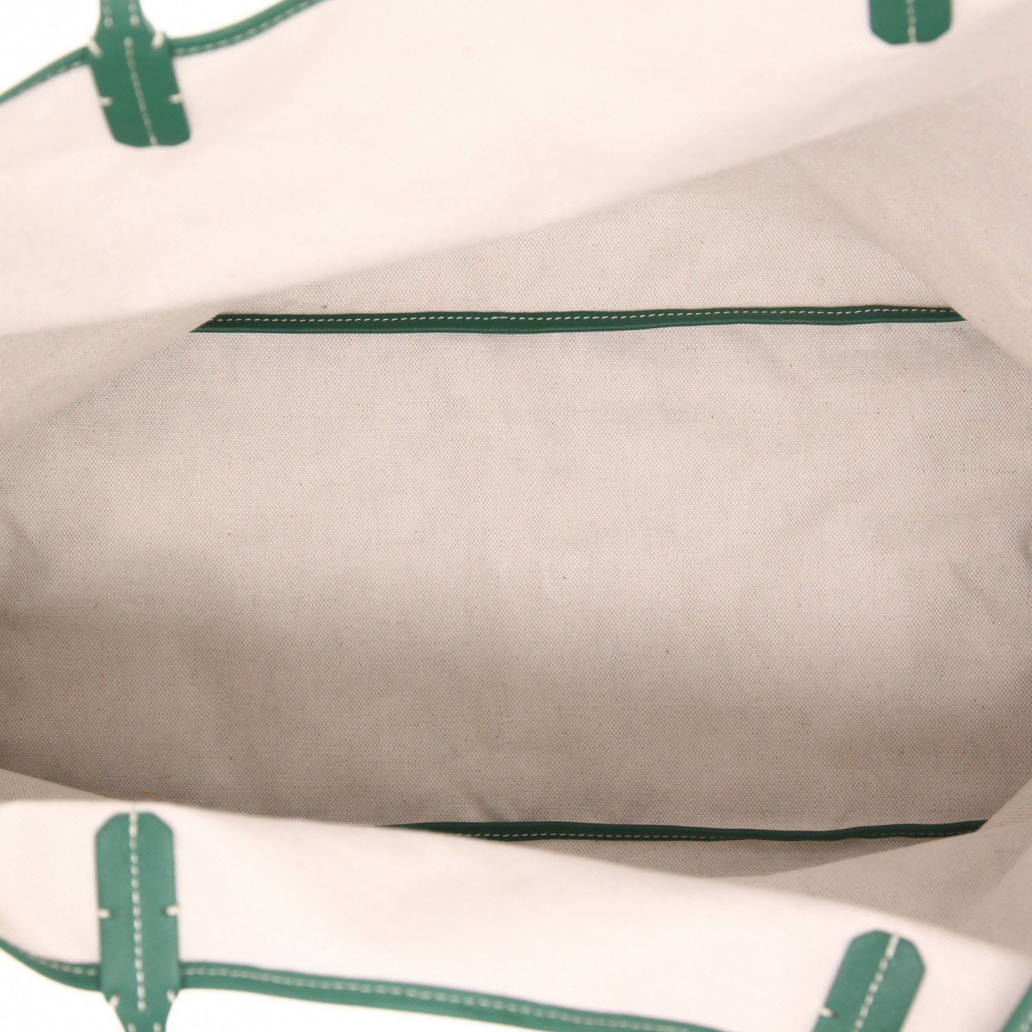 Sac cabas Goyard  Saint-Louis en toile Goyardine verte et cuir vert - Detail D3