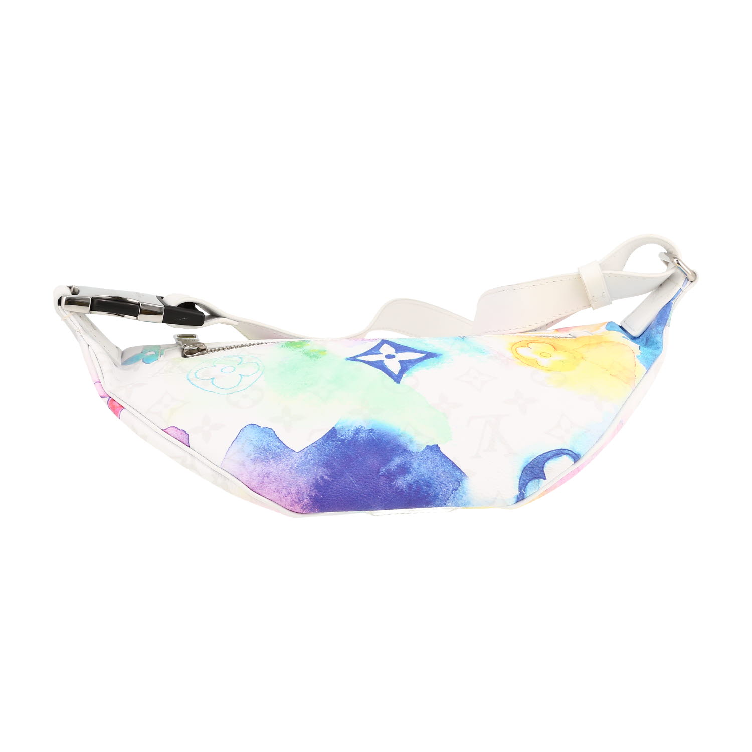 Louis Vuitton  Editions Limitées clutch-belt  in white monogram canvas  and white leather - Detail D1