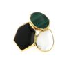 Bague Vintage  en or jaune, nacre et pierres de couleurs - 360 thumbnail