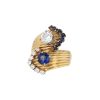 Vintage  ring in 14 carats yellow gold, diamonds and sapphires - 00pp thumbnail