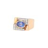 Vintage  Tank ring in pink gold, platinium, diamonds and sapphire - 00pp thumbnail