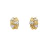 Vintage   1980's earrings in yellow gold, white gold and diamonds - 360 thumbnail