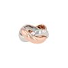 Half-articulated Poiray Tresse ring in pink gold and white gold - 00pp thumbnail