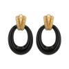 Vintage  earrings in 14k yellow gold and onyx - 00pp thumbnail