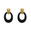 Orecchini a perno trasformabili Vintage  in oro giallo 14k e onice - 360 thumbnail