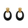 Vintage  earrings in 14k yellow gold and onyx - 360 thumbnail