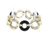 Vintage  bracelet in 14 carats yellow gold and onyx - 360 thumbnail