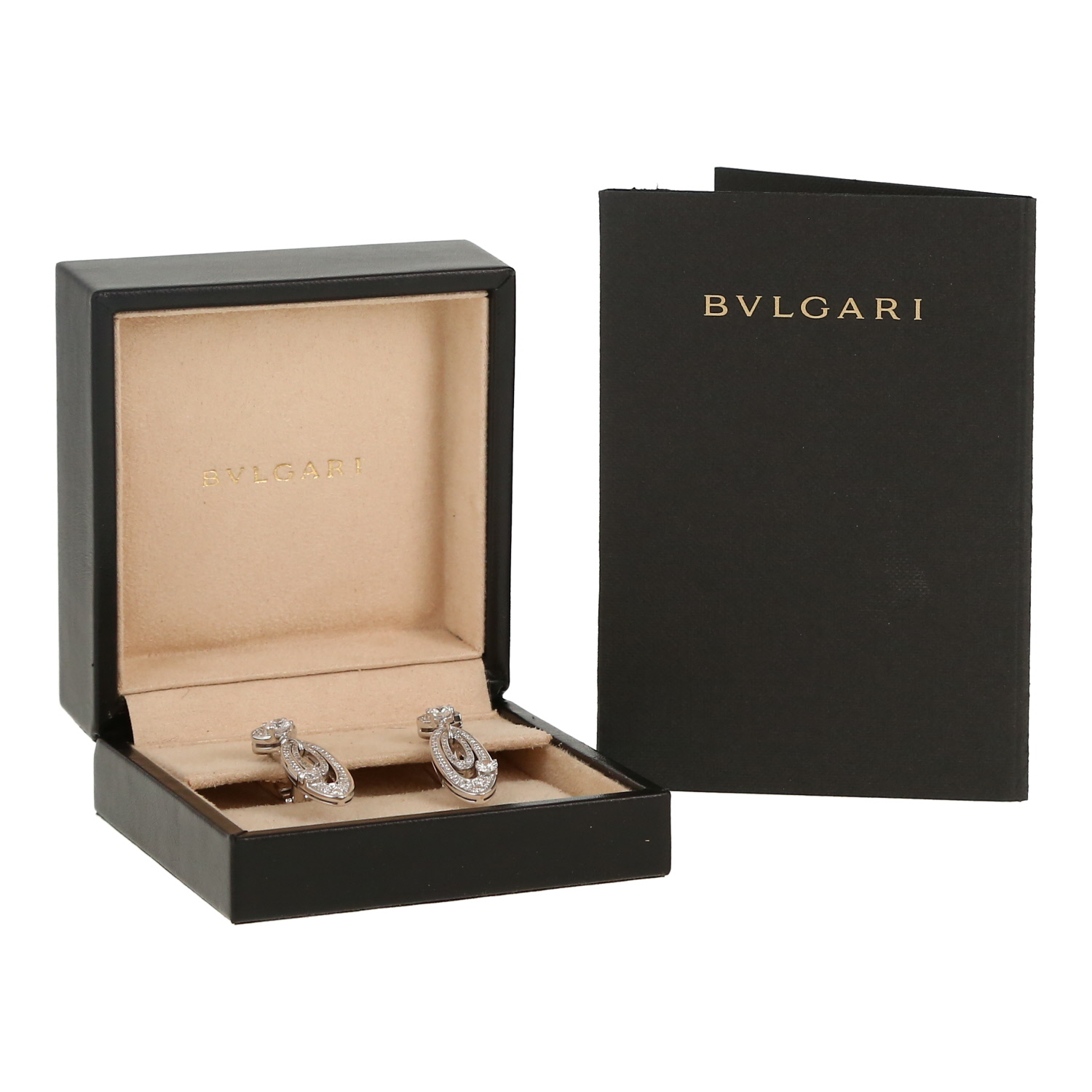 Paire de boucles d'oreilles Bulgari Elisia en or blanc et diamants - Detail D2