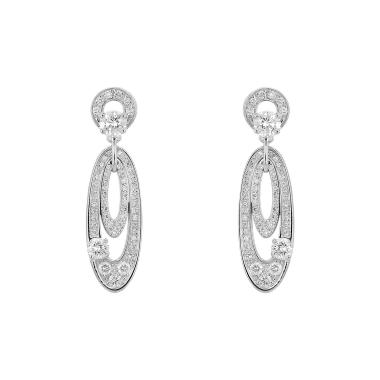 Paire de boucles d'oreilles Bulgari Elisia en or blanc et diamants Paire de boucles d'oreilles Bulgari Elisia en or blanc et diamants