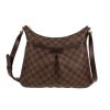 Sac bandoulière Louis Vuitton  Bloomsbury en toile damier ébène et cuir glacé marron - 360 thumbnail