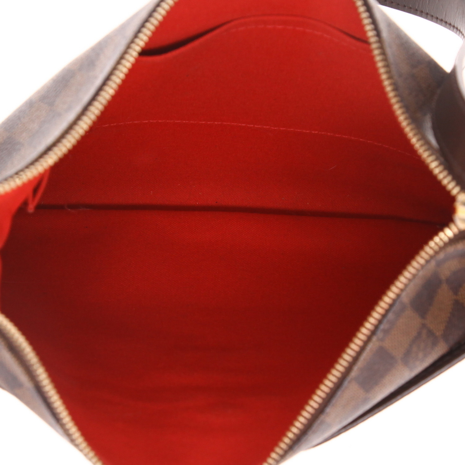 Louis Vuitton  Bloomsbury shoulder bag  in ebene damier canvas  and brown - Detail D3