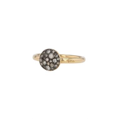 Pomellato Sabbia small model ring in pink gold, blackened gold and diamonds