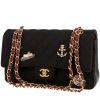 Borsa Chanel  Timeless in tela jersey nera e pelle bordeaux - 00pp thumbnail