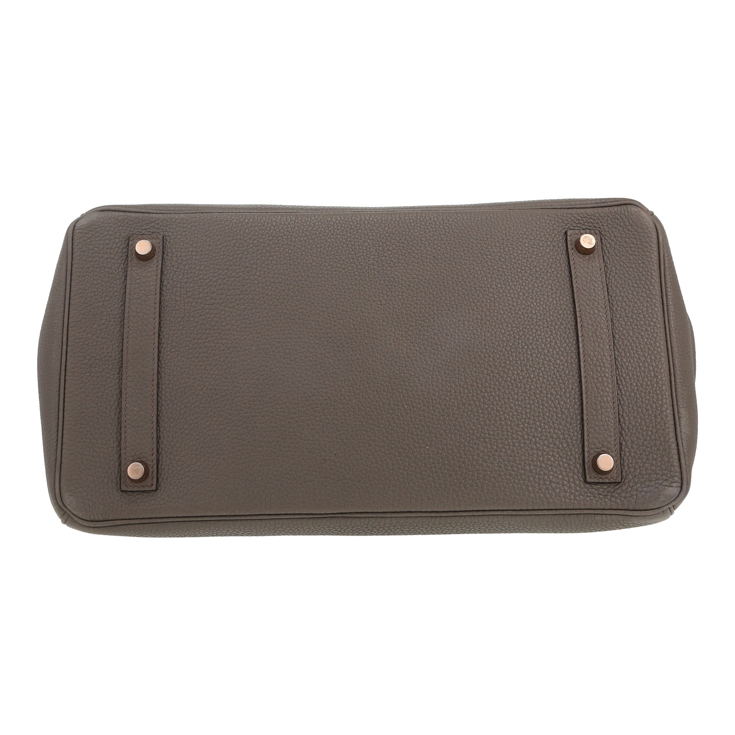 Bolso de mano Hermès  Birkin 35 cm en cuero togo gris - Detail D1