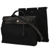 Hermès  Herbag bag worn on the shoulder or carried in the hand  in black canvas  and black leather - 00pp thumbnail