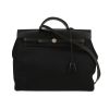 Sac porté épaule ou main Hermès  Herbag en toile noire et cuir noir - 360 thumbnail