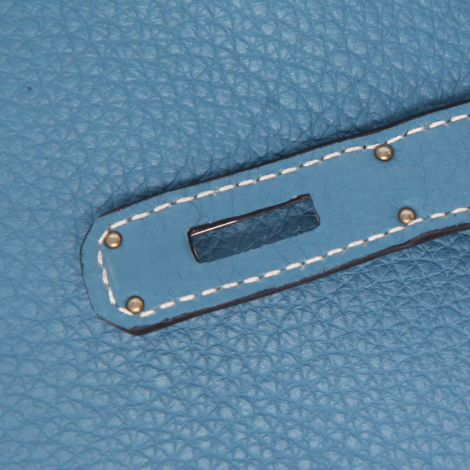 Sac à main Hermès  Birkin 35 cm en cuir togo bleu-jean - Detail D4