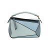 Loewe  Puzzle  small model  shoulder bag  in blue leather - 360 thumbnail