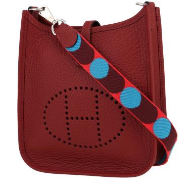 Bolso bandolera Hermès  Evelyne en cuero togo rojo H