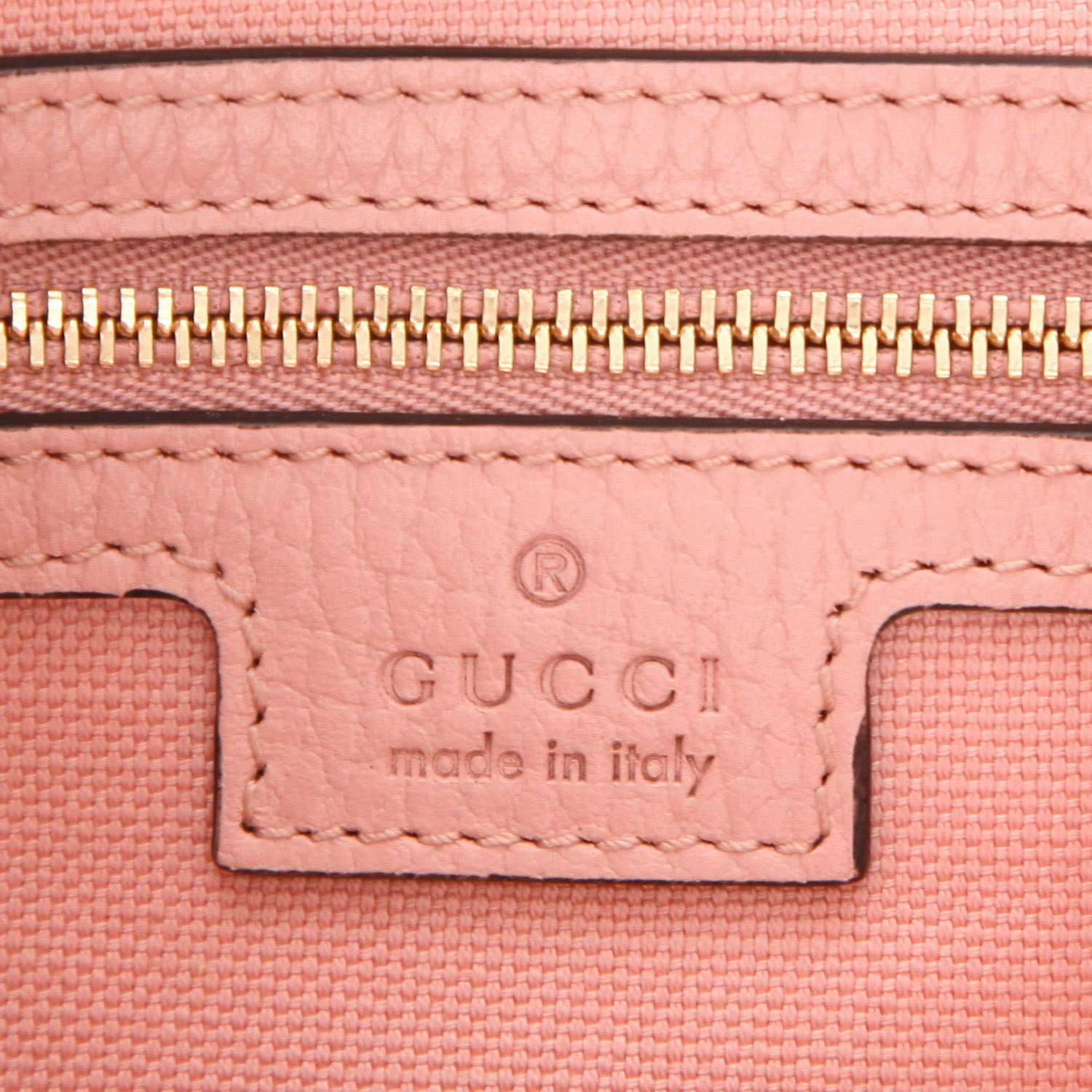 Sac bandoulière Gucci  Jackie en toile denim bleue et cuir rose - Detail D2