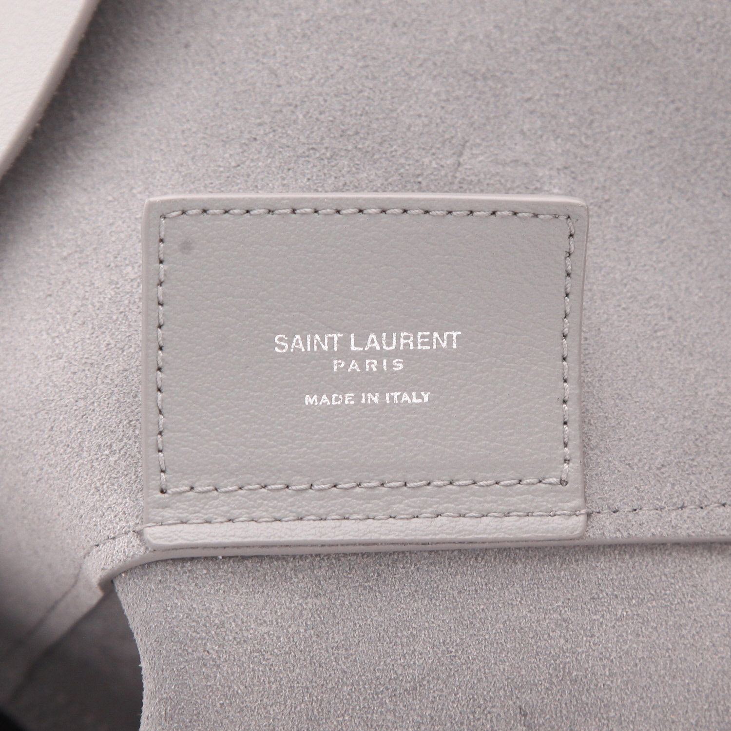 Shopping bag Saint Laurent  Shopping in pelle grigia - Detail D2