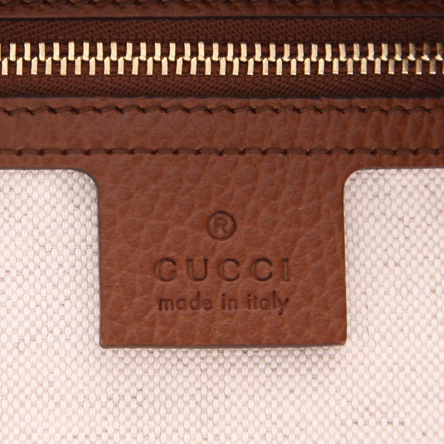 Gucci  Jackie shoulder bag  in blue monogram denim canvas  and brown leather - Detail D2