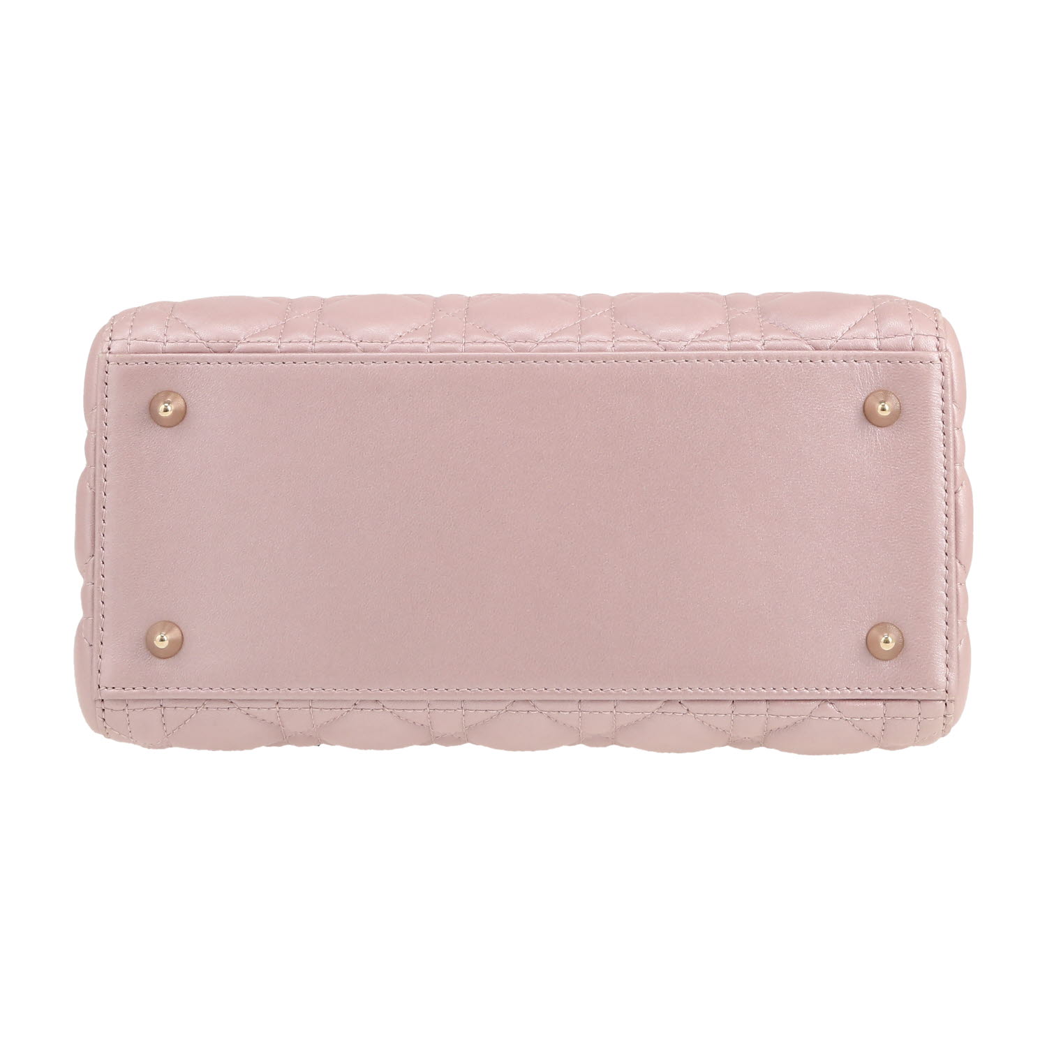 Bolso de mano Dior  Lady Dior modelo mediano  en cuero cannage rosa - Detail D1