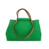 Shopping bag Hermès  Cabag in tela verde e pelle marrone - 360 thumbnail