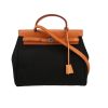 Hermès  Herbag bag worn on the shoulder or carried in the hand  in black canvas  and Hunter cowhide - 360 thumbnail